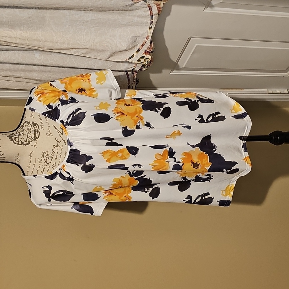 Elegant Floral Women's Blouse in Black and Orange